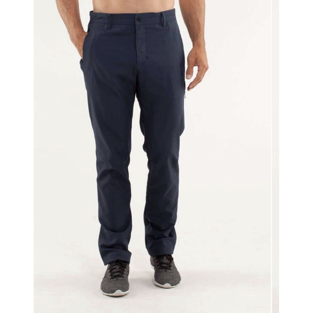 Lululemon Commute Pants Size 38 Dark Blue Inseam 27” Cycling Riding Biking